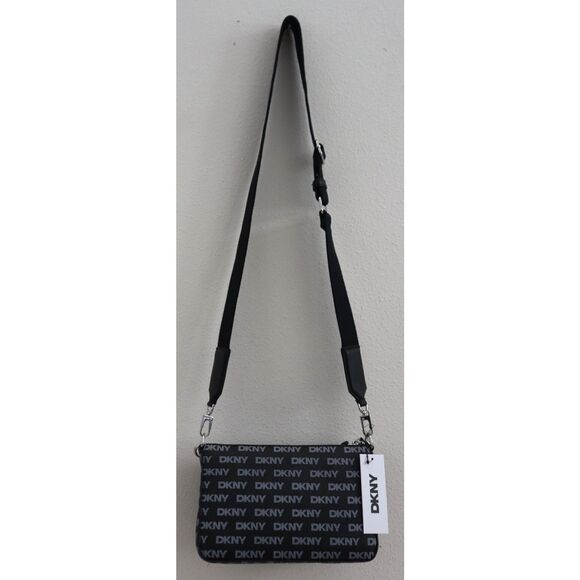 DKNY R43E5H15 Women's O/S Black PU Leather Logo Print Haven Crossbody Bag - Picture 7 of 16